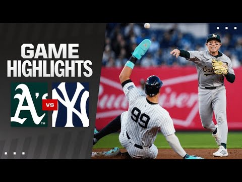 A’s vs. Yankees Game Highlights (4/25/24) | MLB Highlights