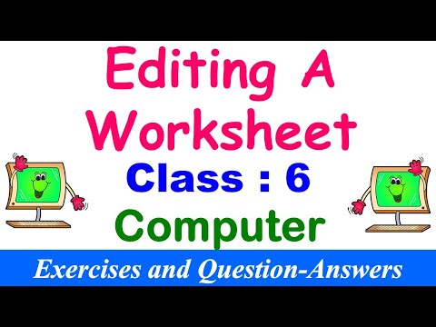 Editing A Worksheet | EXERCISES | Class - 6 Computer | Question and Answers | Computer Quiz