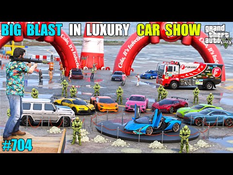 GTA 5 : MICHAEL ATTACKS IN BIG LUXURY CAR SHOW | GTA 5 GAMEPLAY #704
