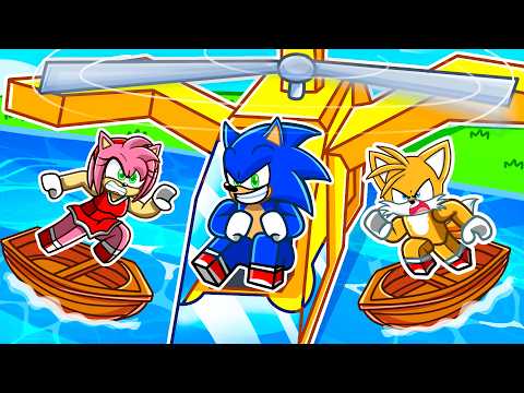 Cheating with a HELICOPTER in Roblox Build a Boat!