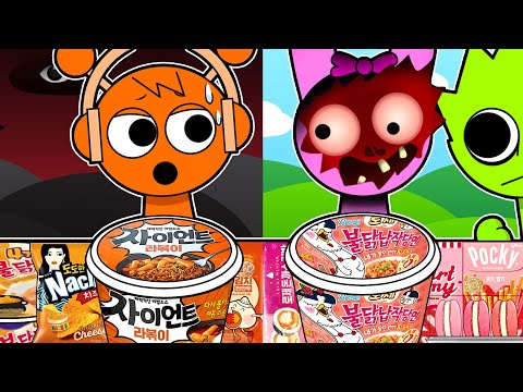 Incredibox Sprunki - Oren VS Pinki Convenience Store ORANGE PINK MUKBANG 2 | Incredibox Animation