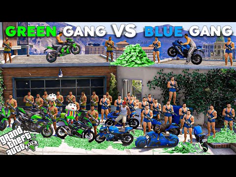 Shinchan Green Gang VS Franklin Blue Gang Bike Collection In GTA 5!