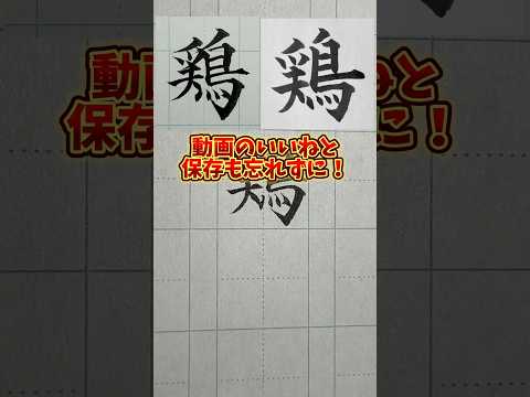 美文字バトル「鶏」#日本１字が上手い大学生 #美文字バトル #字 #鶏