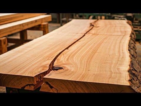 Restoring Cracks in Wood Panels to Create a Beautiful Table Using Combination Natural Red Wood