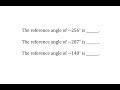 Understanding Reference Angles