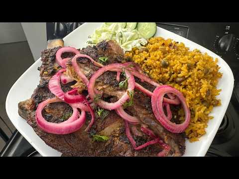 NO Sugar Ribs! Savory Ribs with Rice and Pigeon Peas! Arroz con Guandules