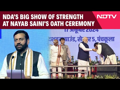 Nayab Saini CM | NDA's Big Show Of Strength At Nayab Saini's Oath Ceremony