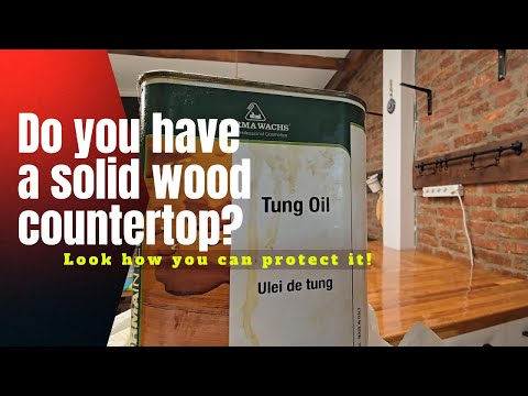 Do you have a solid wood countertop in your kitchen? Look how you can protect it! #tung, #oil, #trit