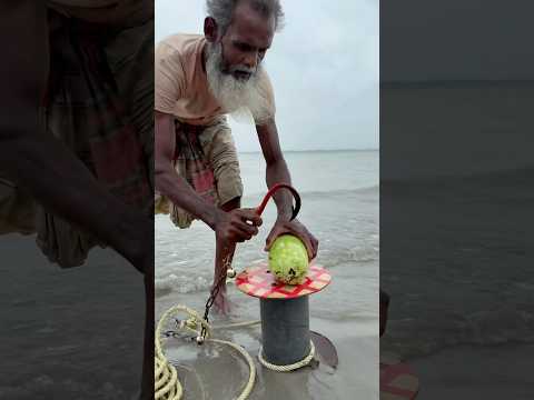 Traditional ￼gourd fishing by hook yarn roll in river #fishing #fishinglife #viralvideo