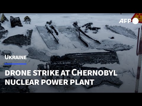 Ukraine's emergency services handle aftermath of drone strike at Chernobyl | AFP