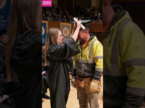 Kindness Graduation 🎓 Emotional Father-Daughter Moment #kindness #graduation #shorts