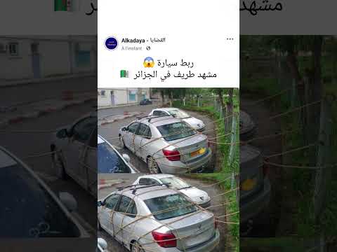 ربط سيارة مع شجرة 😱 مشهد طريف في الجزائر 🇩🇿