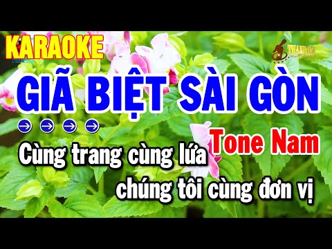 Karaoke Giã Biệt Sài Gòn Tone Nam ( Cm ) Nhạc Sống Hay 2025 | Thanh Hải
