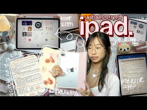 ౨ৎ🩰 WHAT’S ON MY IPAD PRO 11”+ apple pencil UNBOXING 🐆꩜ aesthetic home screen, widgets+ note taking