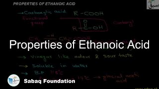 Properties of Ethanoic Acid