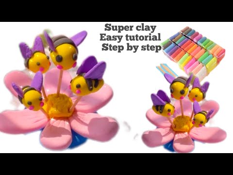 Super clay honeybee show piece /super clay/ satisfying clay crafts/kids crafts/activity for kids