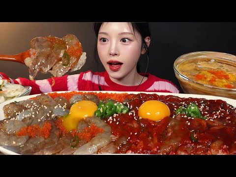 SUB)탱글오독 간장새우장 양념새우장 먹방! 간장게장까지 꿀조합 파티 리얼사운드 Shrimp with Soy Marinated Crabs Mukbang ASMR