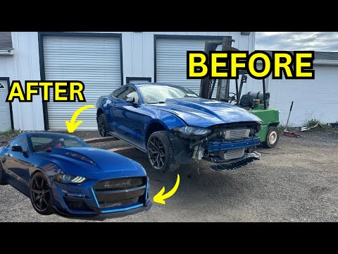 Rebuilding a Wrecked Supercharged Mustang GT In 25 Mins or Less