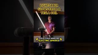 This light saber glows from a Tesla Coil! ⚡ 🤩 #shorts #science