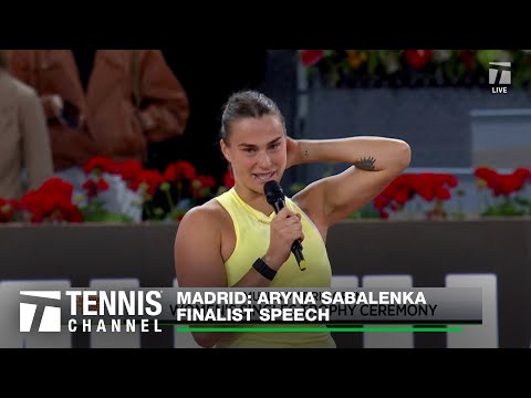 Aryna Sabalenka's 2024 Madrid Open Finalist Speech | 2024 Madrid Final