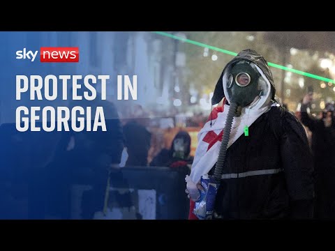 Watch live: Protesters gather in front of the Georgian parliament