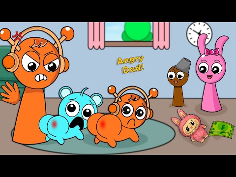Sprunki Oren Dad Is Angry | Funny Parts 20~24 | Sprunki Funny Animation