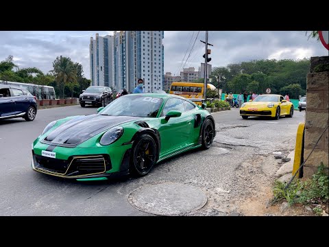 Porsches Leaving Sports Car Drive 2024 Bengaluru | Techart GT Street R, 991 GT3, 992 Turbo S...