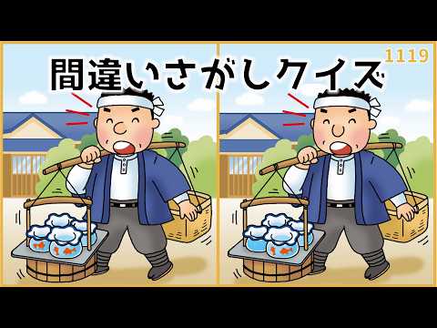 【間違い探しクイズ】難問多めの上級者問題！大人の脳トレゲーム【集中力UP】#1119