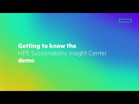 Getting to know the HPE Sustainability Insight Center demo