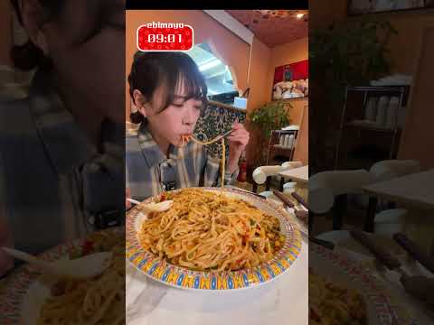 【大食い】ひき肉炒め麺3.5kg制限時間10分チャレンジメニュー【海老原まよい】