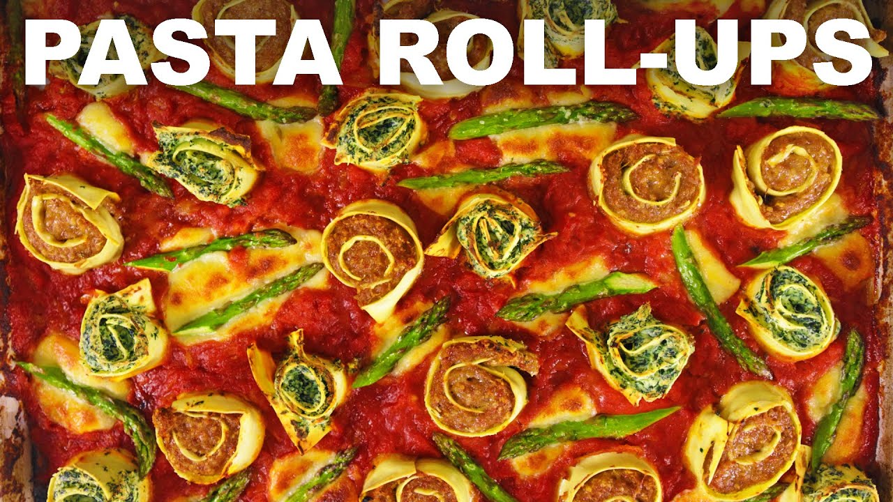 Pasta rotolo herb & cheese, hot sausage flavors
