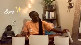 432 Hz Sound Bath Healing Meditation - Crystal Quartz Singing Bowls
