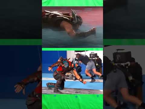 VFX REMOVED! #vfxbreakdown #behindthescenesvfx #behindthescene #movie #thorragnarok