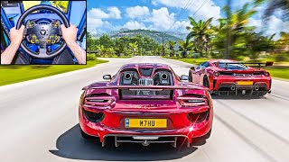 Porsche 918 Spyder - Goliath Race - Forza Horizon 5 | Steering Wheel Gameplay