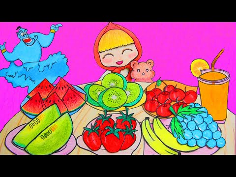 Healthy Meal Mukbang: Strawberries, Watermelon, Grapes, Orange Juice - Stop Motion Paperdiy ASMR