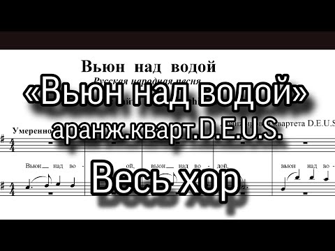 «Вьюн над водой». аранж.квартета D.E.U.S. мужской хор, весь хор, ноты.