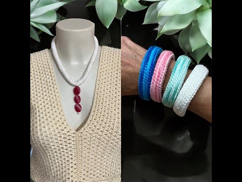 Tuto bracelet, collier tube au crochet spécial gaucher @AlextitiaTutoCrochet