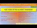 Cognitive Levels and Test Items