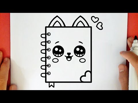 COMO DESENHAR UM CADERNO DE GATINHO KAWAII