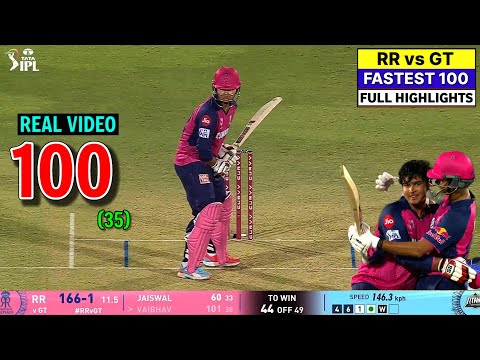 Vaibhav Suryavanshi Batting Yesterday IPL 100(35) Highlights, yesterday match highlights, RR vs GT