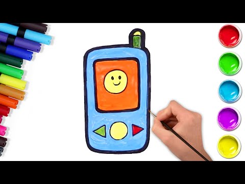 How To Draw A Cellphone📱| Easy Drawing & Coloring | Art For Kids | Chiki Art | HooplaKidz How To