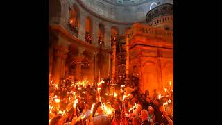 Ceremony of the Holy Fire in the Holy Sepulcher church in Jerusalem