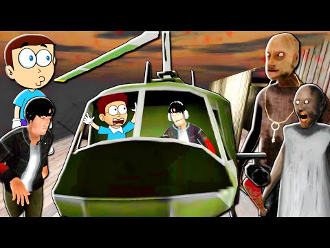 Granny Multiplayer Chapter 2 - Helicopter Escape | Shiva and Kanzo Gameplay