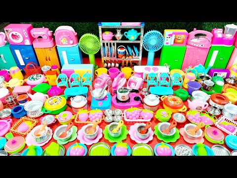 7 Minutes Satisfying with Unboxing Pink Disney Kitchen Set|Plastic Full Kitchen Set Toy Cooking Game