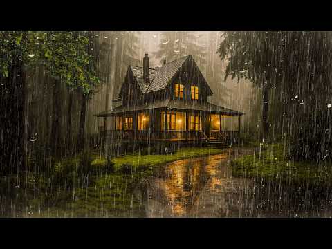 HEAVY RAIN at Night to Sleep Well and Relax | End Insomnia Fast with Heavy Rainfall on Roof