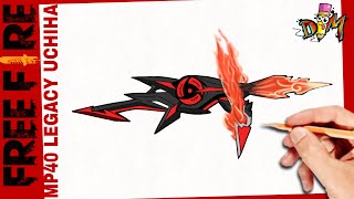 Como Dibujar la Skin [ MP40 LEGADO UCHIHA ] de Free Fire | how to draw free fire