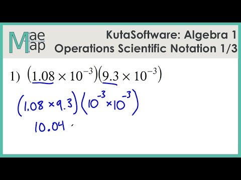 kuta software algebra 1 writing in scientific notation