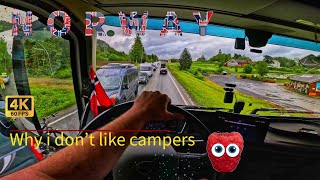 ​The Price of the Road: Why Campers Drive Truckers Mad POV Truck Driving Norway 