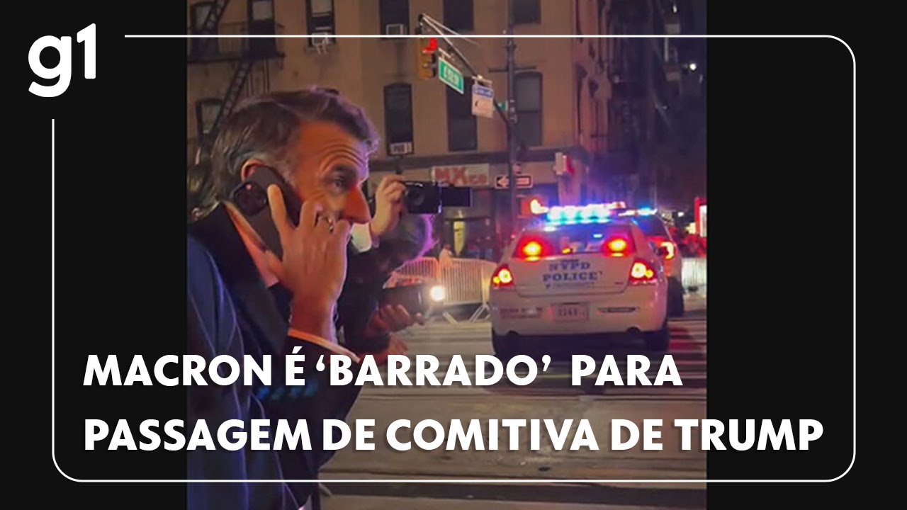 Macron é barrado em rua de NY para passagem de comitiva de Trump e liga para presidente dos EUA