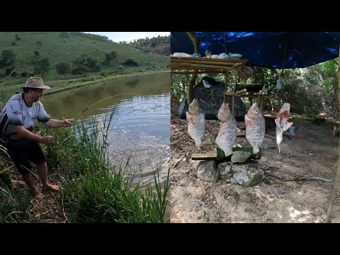 Depois te montar o ACAMPAMENTO joguei a isca na lagoa e o inesperado aconteceu